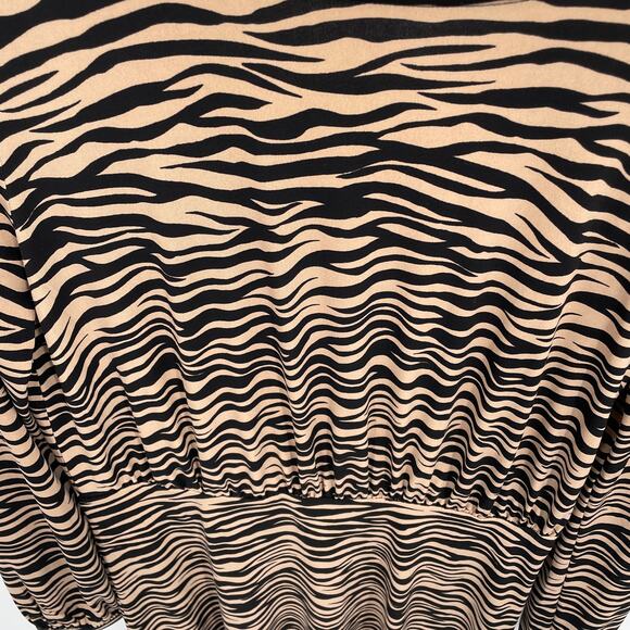 NWT LOFT Long Sleeve Tiger Stripe Bar Back Dress // 6 - Picture 13 of 14